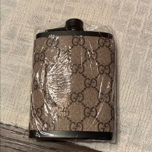 Gucci Monogram upcycled stainless steel Flask in Brown Canvas